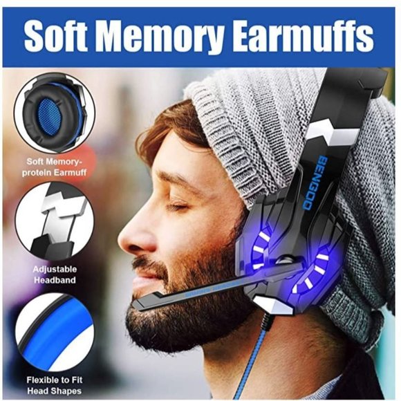 COPY - BENGOO G9000 Stereo Gaming Headset for PS4 PC Xbox One PS5 Controller, N… - Picture 7 of 8